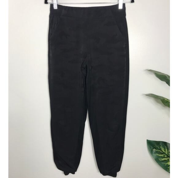 Athleta Brooklyn Lined Jogger Camo Lux Black Pant Women's 0 Lounge - Picture 2 of 11